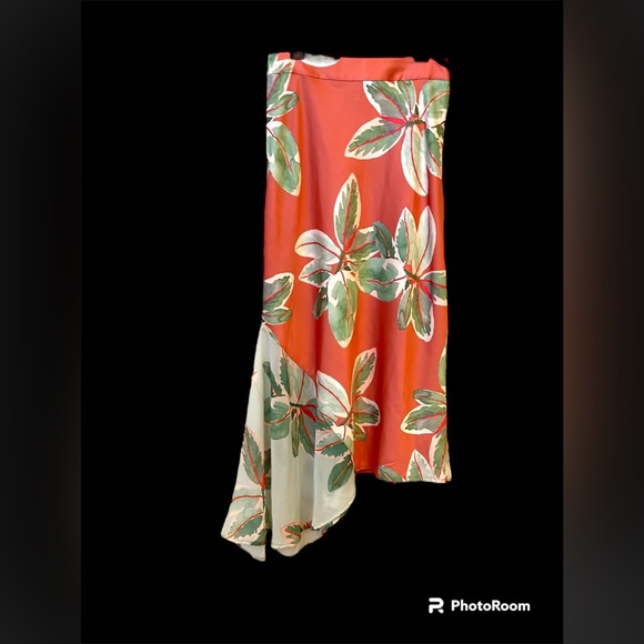 Hutch Anthropologie asymmetrical hem midi skirt tropical - Picture 4 of 6
